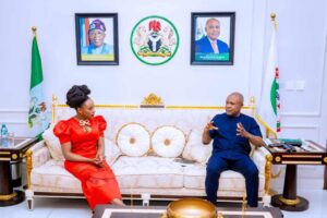Enugu Governor Mbah welcomes award winning author Chimamanda to government house