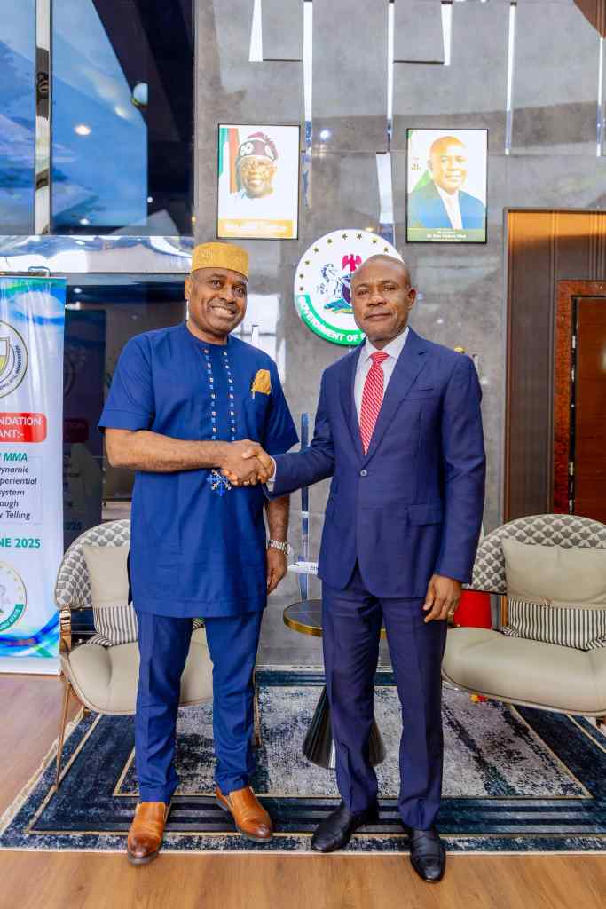 Photos: Enugu Governor Mbah receives Kenneth Okonkwo in his office