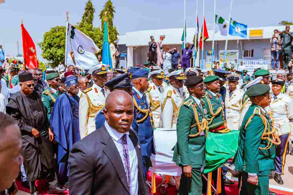 Photos: President Tinubu receives remains of former President Buhari at Katsina Airport