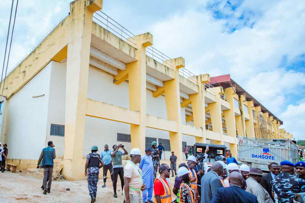NFF President, Governor Mutfwang inspect ongoing renovation of Rwang Pam Township Stadium