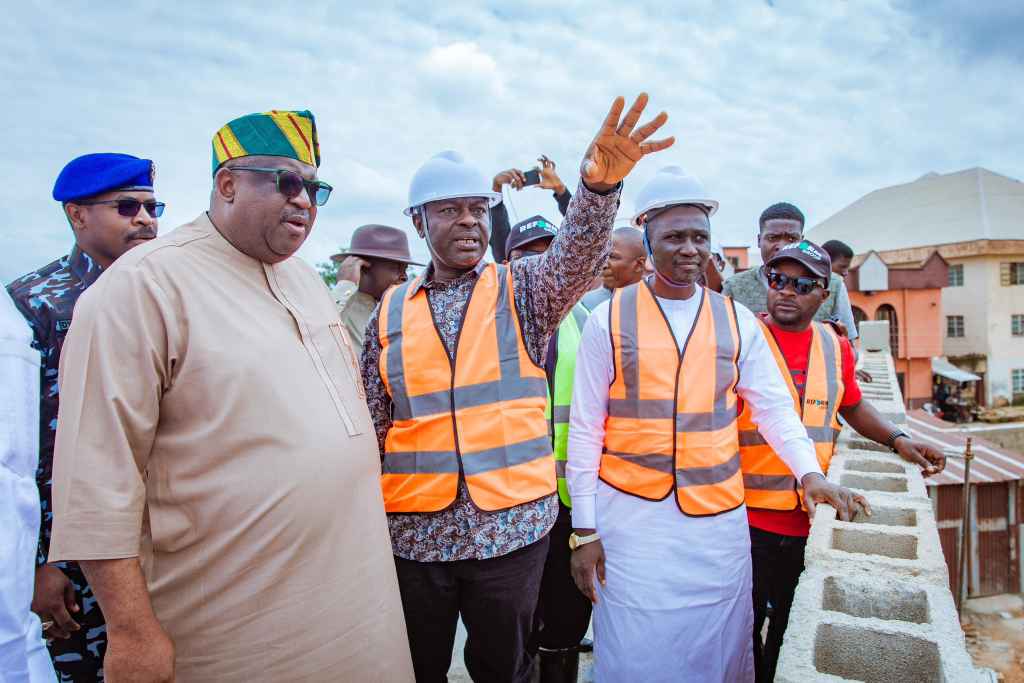 NFF President, Gusau; Governor Mutfwang inspect ongoing renovation of Rwang Pam Township Stadium