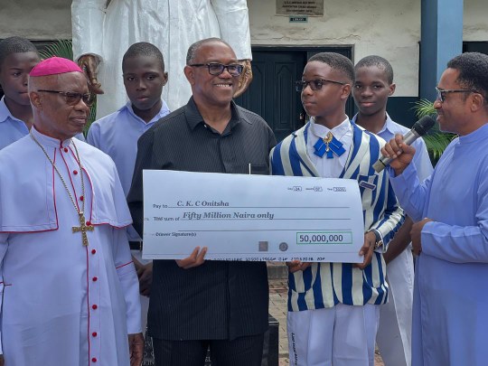 Peter Obi returns to Alma Mater, makes donation for improvement of infrastructure