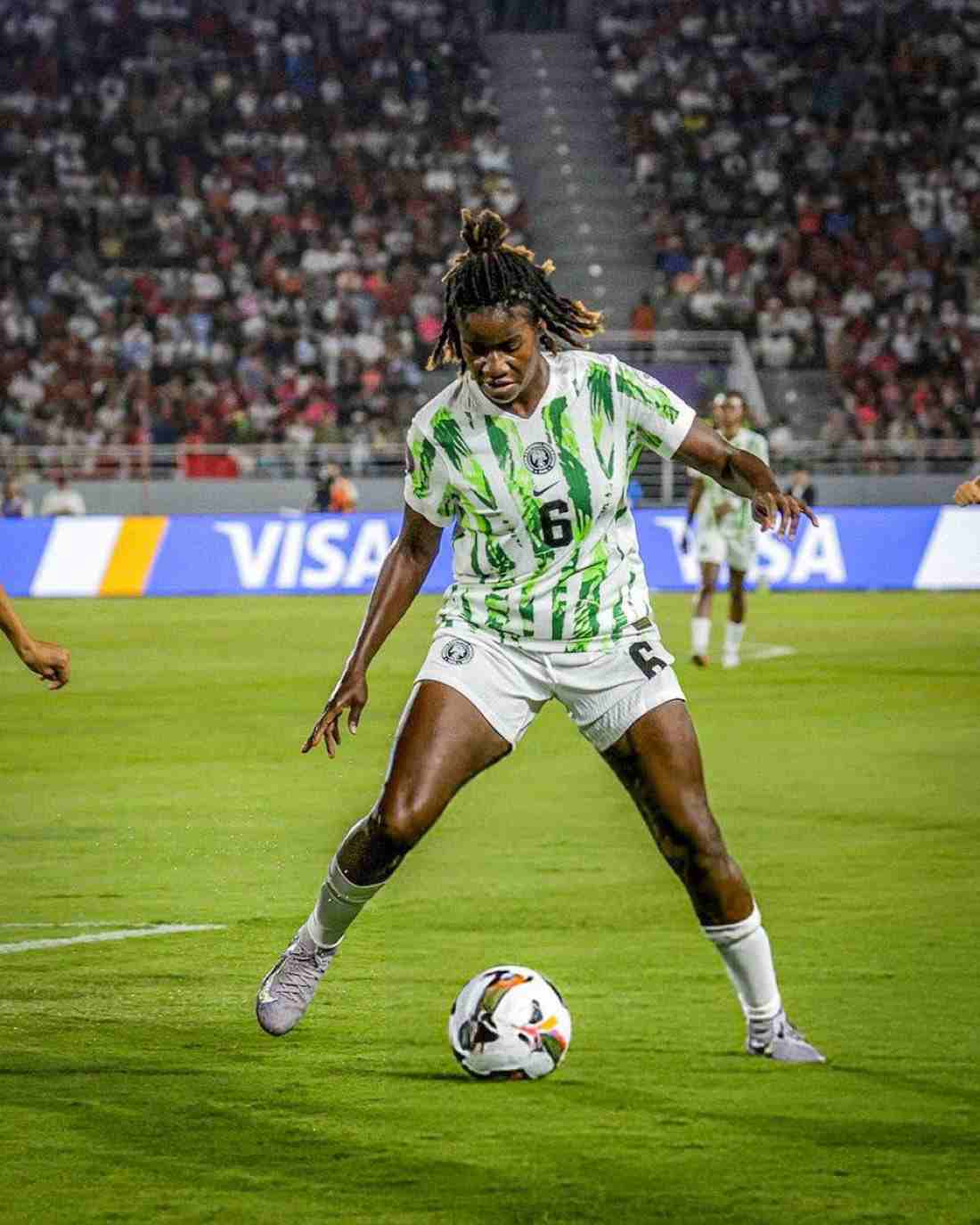 Esther Okoronkwo in action for Nigeria in the WAFCON final against Morocco in Rabat