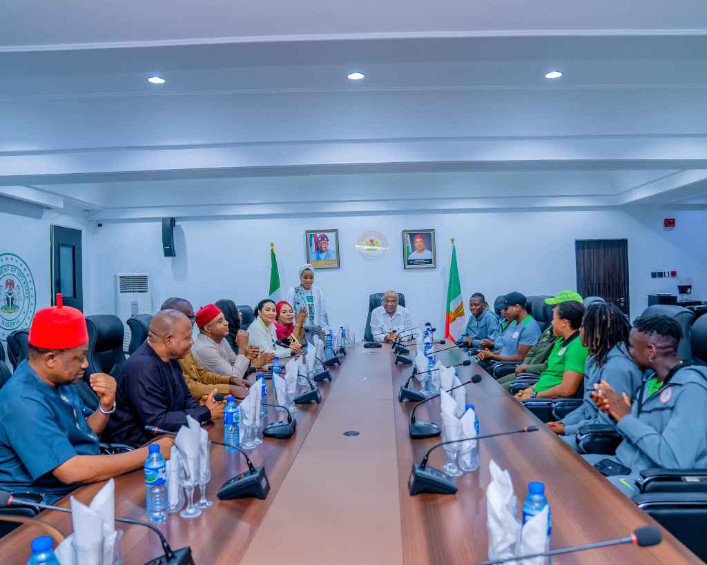 Photos: Governor Uzodimma host Super Falcons at Governor's Lodge