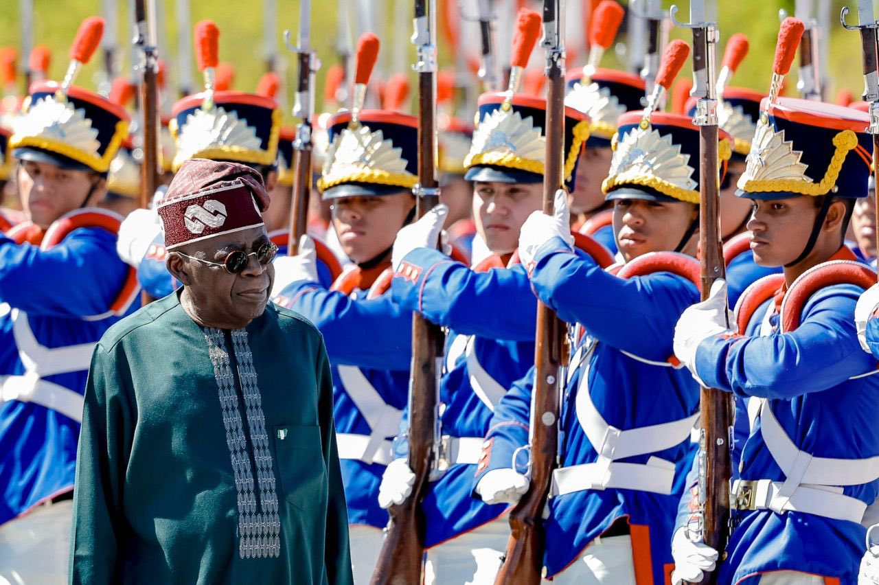 Photos: President Tinubu received in Brazil with full military honours