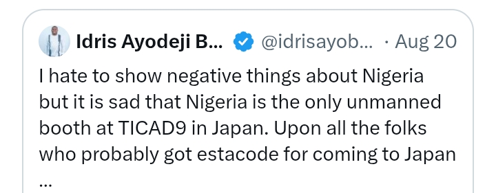 'The President travelled with large entourage, yet there was no one at the Nigerian booth' - ADC