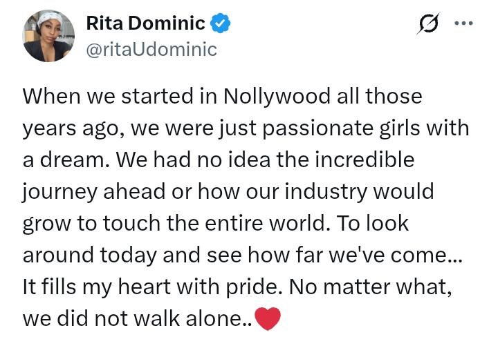 'We were just passionate girls with a dream when we started Nollywood' - Rita Dominic