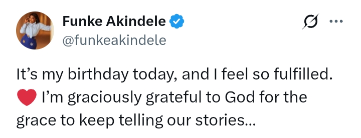 'I feel so fulfilled' - Funke Akindele 'grateful to God' at 48
