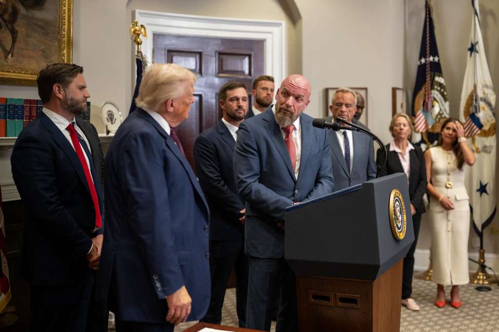 Triple H at the White House after Trump brings back Presidential Fitness Test