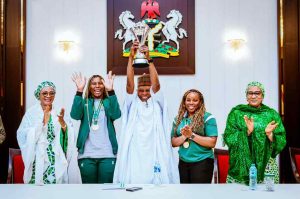 Photos: President Tinubu confers national honours on D'Tigress players and technical team