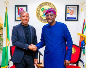 Photos: Governor Sanwo-Olu receives Julius Malema