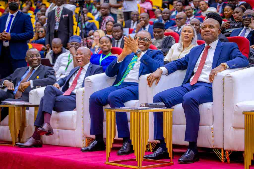 President of the Economic Freedom Fighters (EFF), South Africa, Julius Malema; Governor of Enugu State, Peter Ndubuisi Mbah; at the 2025 Nigerian Bar Association Annual General Conference 2025 in Enugu