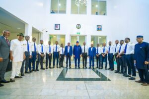 Governor Eno receives newly graduated Ibom Air cadet pilots and aircraft engineers