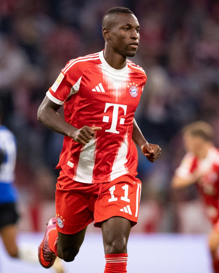 Nicolas Jackson, loanee from Premier League club, Chelsea, in action for Bayern Munich against Hamburger SV