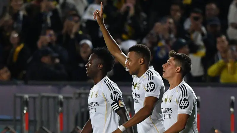 Mbappe scores hat-trick as Real Madrid ease through Kairat Almaty 5-0 in Champions League