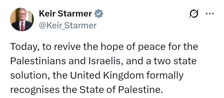 'A Palestinian state will never be established' Israel to Starmer