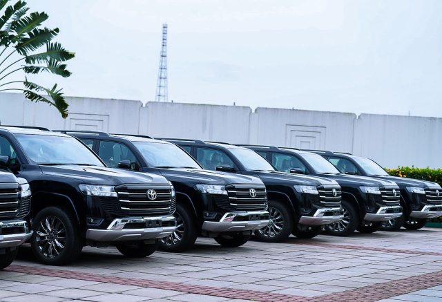 Brand new Land Cruisers presented to former Deputy Governors of Akwa Ibom State by Governor Umo Eno