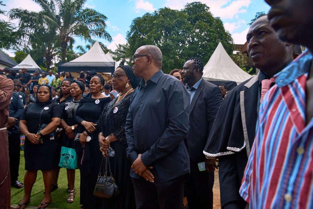 Photos: Obi at the burial mass and internment of journalist Miss Somto Maduagwu
