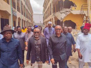Photos: Obi, Rhodes-Vivour, others visit site of demolished ASPAMDA  Market at the Trade Fair in Lagos