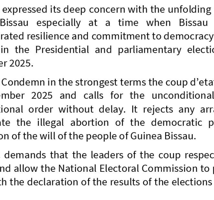 ECOWAS expresses ‘deep concern’ over ‘political crisis’ in Guinea-Bissau