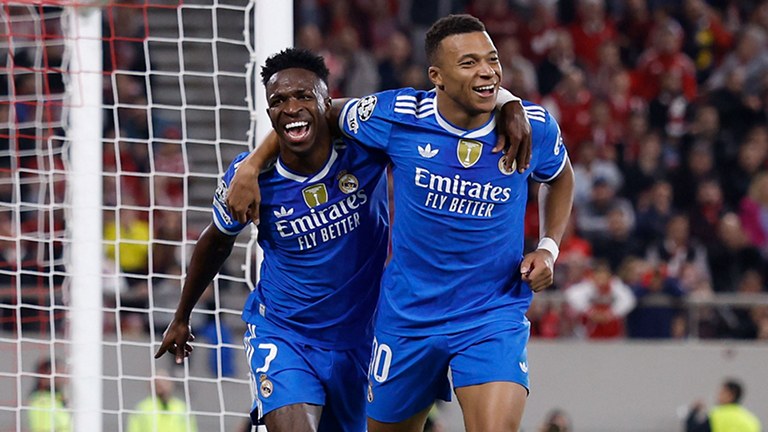 Mbappe score four goals as Real Madrid win at Olympiacos 4-3 in Champions League