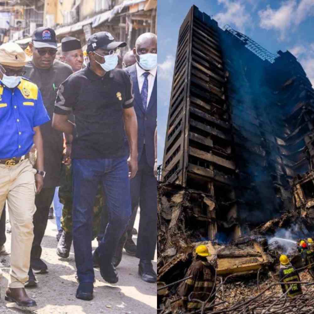 Governor Sanwo-Olu confirm 8 deaths, 13 survivors at Great Nigeria Insurance building fire