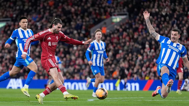 Liverpool 3-0 Brighton: Salah scores as Reds progress to FA Cup fifth round 2 Dominik Szoboszlai scores to double Liverpoo's lead in the FA Cup 2025/26 fourth round match against Brighton at Anfield on Saturday night
