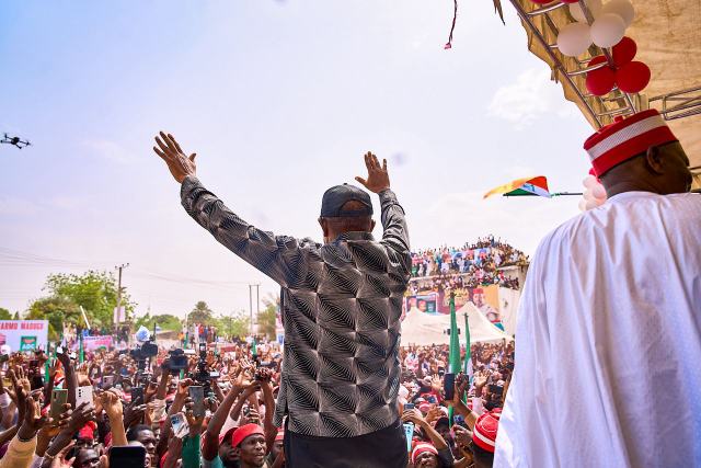 Photos: Massive crowd converge for Obi and Kwankwaso in Kano