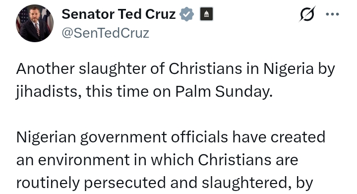 We 'know who those officials are' - US reacts to 'sl*ugter of Christians' in Nigeria on Palm Sunday