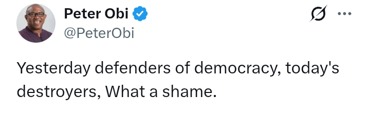 What Obi said about those who claimed to have fought for democracy 2 What Obi said about those who claimed to have fought for democracy