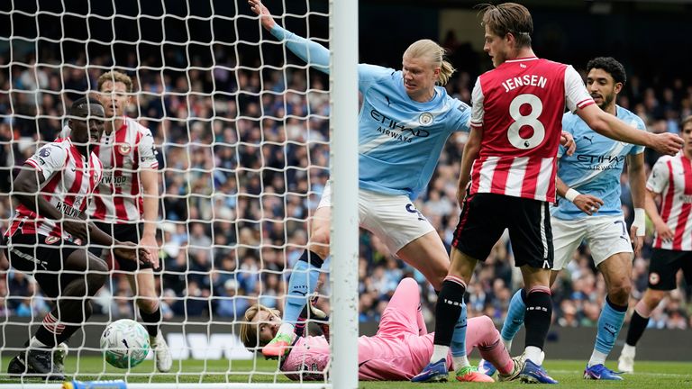 Manchester City 3-0 Brentford: Doku, Haaland, Marmoush on target as Cityzens continue Premier League title chase