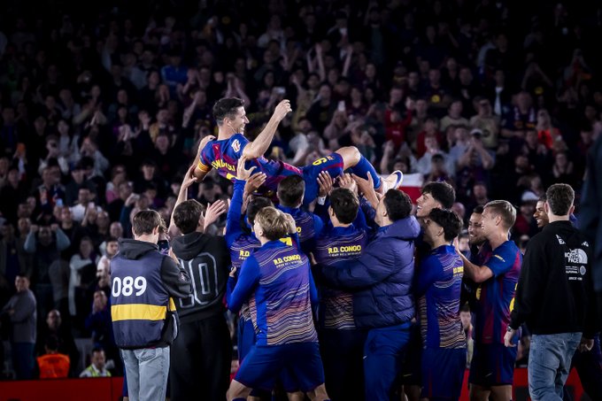 Barcelona 3-1 Real Betis: Catalans bid emotional farewell to Lewandowski