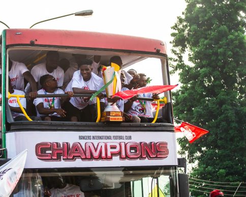 Photos: Enugu Rangers trophy parade, team receive land gifts, ₦150m cash reward from Governor Mbah