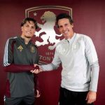 Alejandro Garnacho meets Manager Unai Emery after signing a season-long loan deal with Aston Villa from Chelsea FC