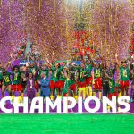 Indomitable Lionesses of Cameroon lift the CAF Women's Africa Cup of Nations (WAFCON) trophy after a 3-0 victory over Malawi in the final in Rabat, Morocco on Sunday 16 August, 2026