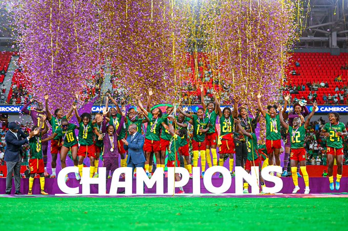 WAFCON 2026 Final: Cameroon win first title with 3-0 win over Malawi 5 Indomitable Lionesses of Cameroon lift the CAF Women's Africa Cup of Nations (WAFCON) trophy after a 3-0 victory over Malawi in the final in Rabat, Morocco on Sunday 16 August, 2026
