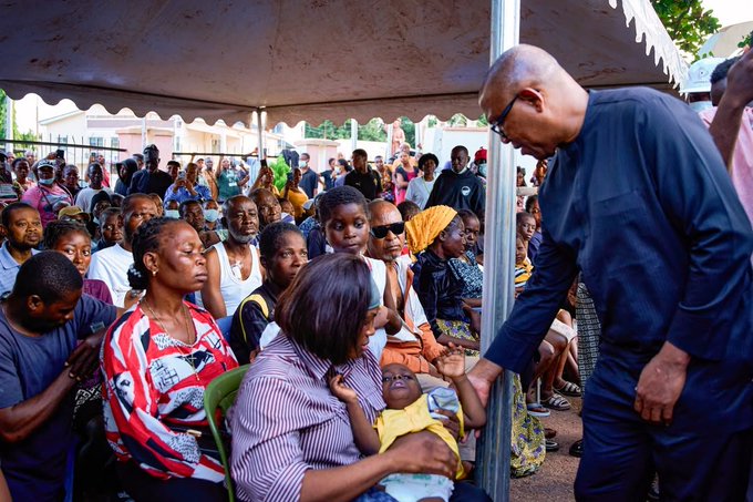 Peter Obi, 2027 Presidential candidate of the Nigeria Democratic Congress (NDC), visits kidney disease patients in Enugu