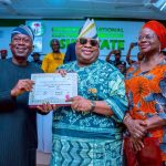 Ademola Adeleke, Governor of Osun State, receives his Certificate of Return after winning the Osun State Governorship Election held on Saturday 15 August, 2026