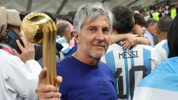 Barcelona send 'deepest' condolences to Messi on passing of his father Jorge 3 Jorge Messi holds the Player Of The Tournament award his son, Lionel Messi, won after Argentina won the FIFA World Cup 2022 in Qatar. Jorge was also helpful in his son emerging Ballon d'Or winner a record eight (8) time