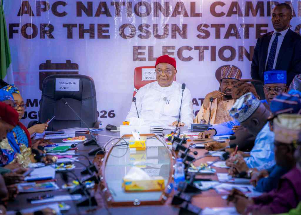 Executive Governor of Imo State and Chairman of the Progressive Governors Forum (PGF), Hope Uzodimma, leads the APC National Campaign for the Osun State Governorship Election