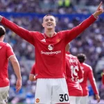 Everton 2-2 Manchester United: Carrick's Reds held in Liverpool 3 Slovenia international, Benjamin Sesko, celebrates after scoring the second goal for Manchester United in the Premier League 2026/27 match against Everton on Sunday 6 September, 2026 at Hill Dickinson Stadium