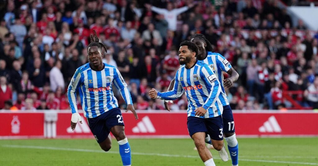 Nottingham Forest 0-1 Coventry City: Lampard's Sky Blues earn first Premier League points 10 Jay Dasilva celebrates goal for Coventry City in the Premier League 2026/27 match against Nottingham Forest at City Ground