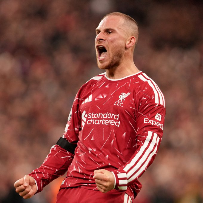 Liverpool 2-1 Atletico Madrid: Narrow comeback win for Iraola's Reds 2 Alexis Mac Allister celebrates after scoring the winner for Liverpool in the 2-1 Uefa Champions League win over Atletico Madrid on Wednesday 9 September, 2026 at Anfield