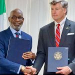 Officials of Nigeria and the United States (US), Dele Alake and Christopher Landau, signed agreement to "deepen" US investment in Nigeria's mining sector at the Nigeria Mission in New York, US on Wednesday