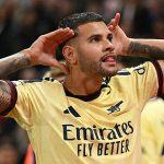 Bruno Guimaraes celebrates after putting Arsenal in front in the Premier League 2026/27 match against Sunderland on Saturday 12 September, 2026 at Stadium of Light