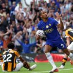 Joao Pedro celebrates after scoring the second and leveller for Chelsea in the Premier League 2026/27 match at Stamford Bridge on Saturday 12 September, 2026