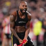 Fabio Carvalho celebrates after scoring the third goal for Brentford in the Premier League 2026/27 match against Chelsea on Friday 18 September, 2026 at Gtech Community Stadium. It was his first goal in months following recovery from injury