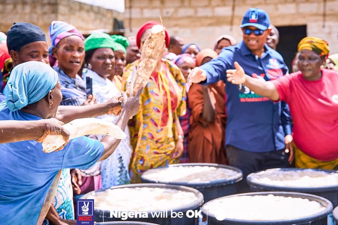 FCT Women complain to Obi about 'worsening hardship and declining business patronage' 2 Peter Obi, Presidential candidate of the Nigeria Democratic Congress (NDC) for the 2027 Elections, with women of the Akpu Sellers Association at their markets in the Kwali Area Council of the Federal Capital Territory (FCT)