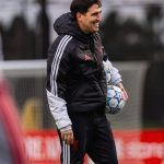Spanish manager, Andoni Iraola, during a Liverpool first team training session ahead of the Uefa Champions League match against Villarreal on Tuesday 20 October, 2026 at Anfield