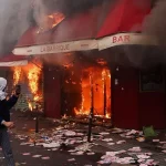 La Barrique bar in the Capital of France, Paris, was set on fire